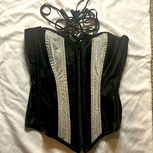 Black & silver corset.